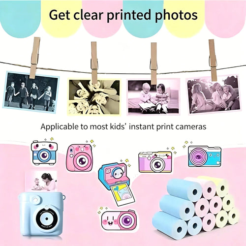 3-20 rollos de papel térmico de 57x25MM, cámara a color para niños, impresión instantánea, accesorios de repuesto para cámara infantil