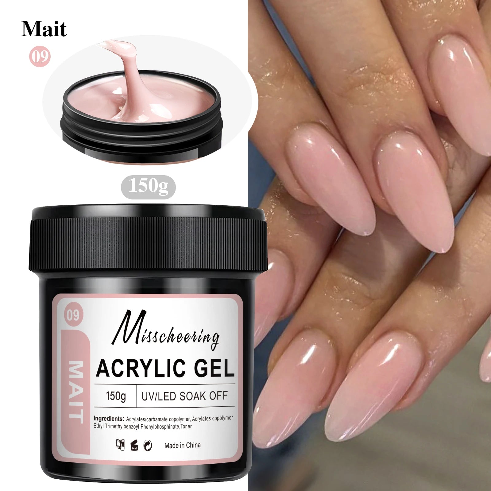 1 tarro 100/150g Gel de uñas de polietileno UV LED curado constructor de uñas Gel de extensión de uñas de cristal acrílico para uñas DIY en salón de casa