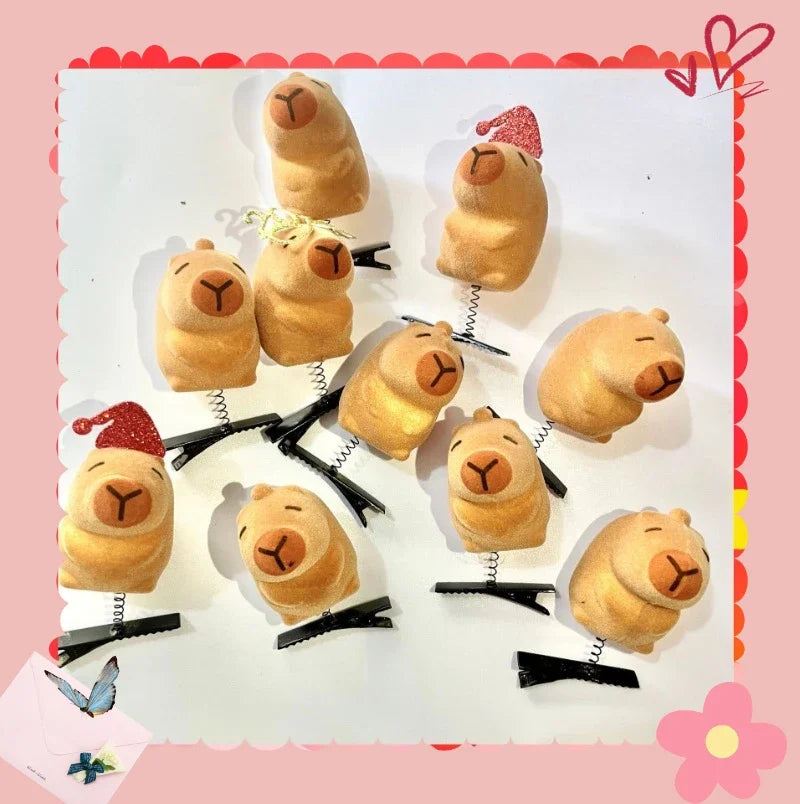 10-100 Uds. Pajarita Kawaii pequeña horquilla de capibara 3D Clip de resorte Clip de pico de pato Clips de flequillo Clips laterales accesorios para el cabello